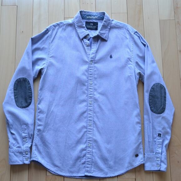Scotch & Soda Long Sleeve Button Down Shirt Size Large Elbow Patches - Picture 1 of 4